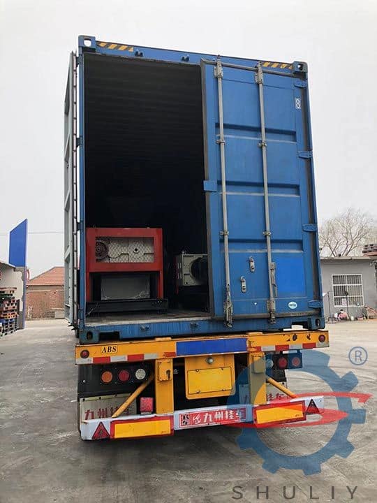 plastic recycling machines are loaded